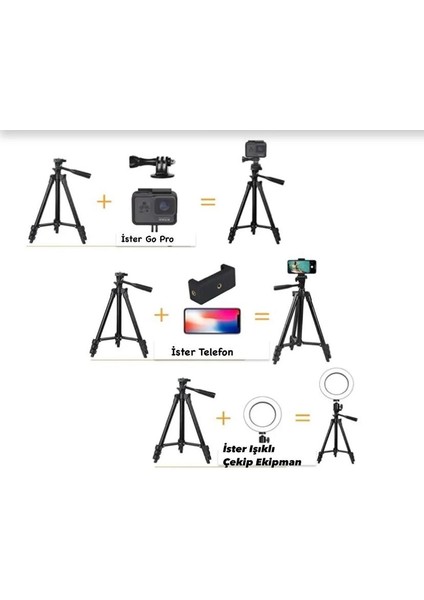 Tripod Çekim Işığı Halkası Youtuber Tiktoker Canlı Yayın Ekipman Bluetooth Kumanda Selfie Light LED