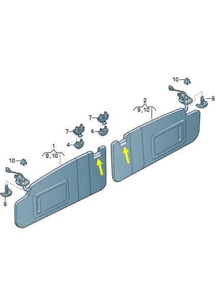 Skoda Rapid 2012-2021 Güneşlik Tutucu Klipsi Kanca Gri 1S0857561 modelleri