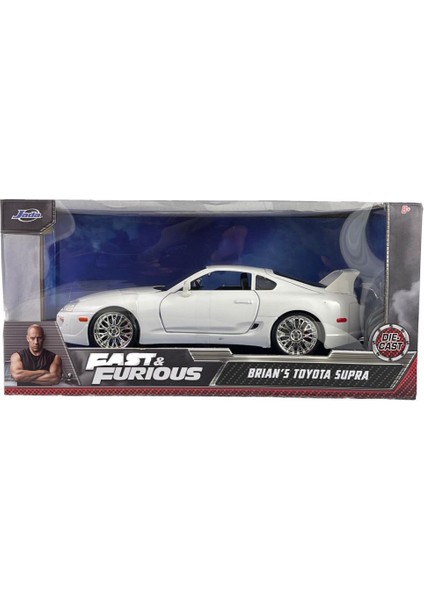 1:24 Hızlı ve Öfkeli Fast And Furious Brian's Toyota Supra Beyaz Model Araba