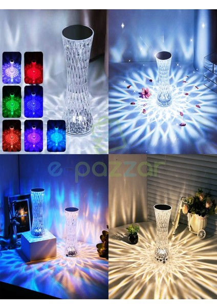 16 Renk 4 Mod Diamond Aydınlatma Masa Lambası Dekoratif Vazo Model Dokunmatik&kumandalı USB Şarjlı fiyatları