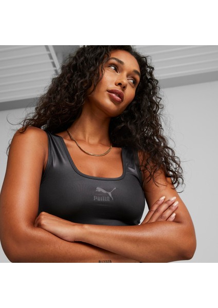 Kadın Puma Black Puma T7 Shiny Cropped Top Parlak Siyah Kadın T-Shirt fiyatları