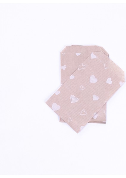 Kalp desenli kese kağıdı, kraft 11x20 - 1000 adet