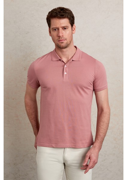 Düz Comfort Fit 100% Pamuk Polo Yaka Tişört