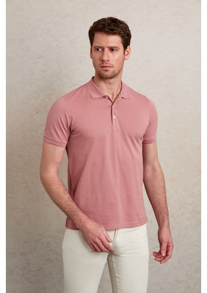 Düz Comfort Fit 100% Pamuk Polo Yaka Tişört