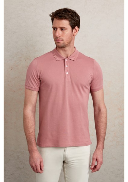 Düz Comfort Fit 100% Pamuk Polo Yaka Tişört