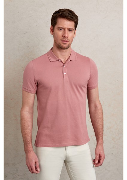 Düz Comfort Fit 100% Pamuk Polo Yaka Tişört