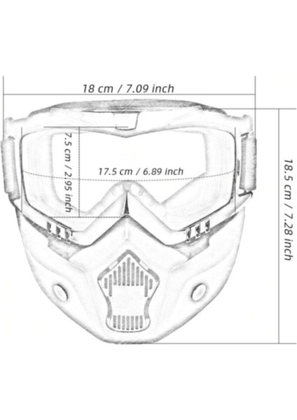 Tex 710 Jet Kask Maskesi, Jet Kask Maskesi (Cam Rengi Aynalı)