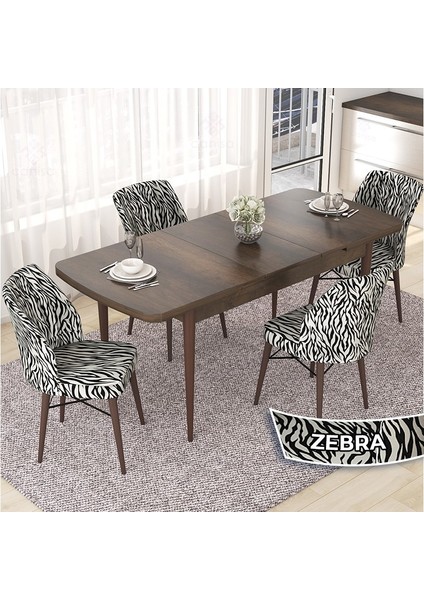 Concept Nef Serisi 70X114 Açılabilir Mdf Barok Ahşap Desen Mutfak Masa Takımı 4 Sandalye fiyatları