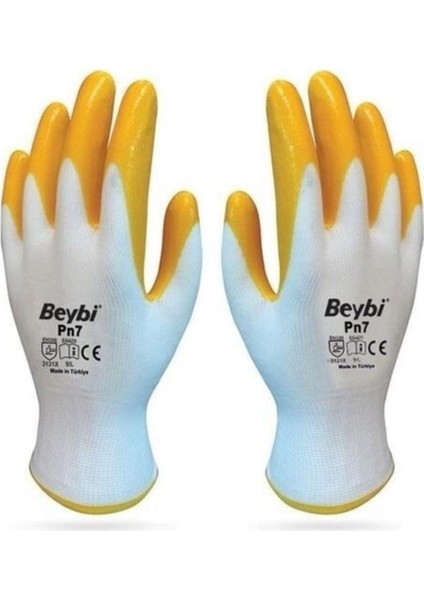 Nitril Işçi Eldiveni Sarı Pn7 No-10 Xl 6 Çift Pn7 6