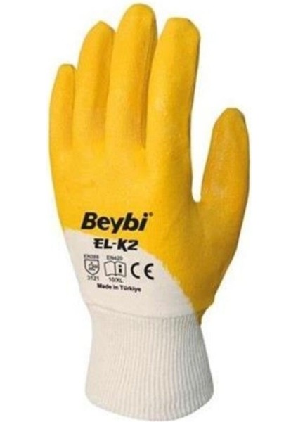 Beybi KN350 Nitril Sarı Iş Eldiveni 2 Çift