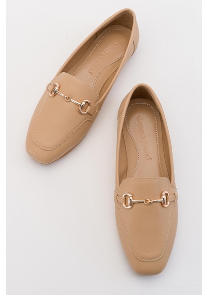 Tokalı Kadın Loafer Ayakkabı NUDE CİLT indirimleri