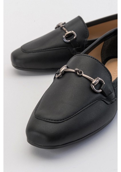 Tokalı Kadın Loafer Ayakkabı SİYAH CİLT modelleri