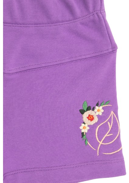Nakış Işlemeli Kısa Paça Slim Fit Kız Çocuk Şort fiyatları