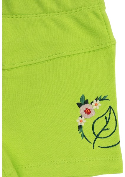 Nakış Işlemeli Kısa Paça Slim Fit Kız Çocuk Şort fiyatları