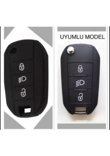 Şenyıldız Aksesuar Citroen Yeni C3 Aircross Silikon Anahtar Koruma Kılıfı Siyah Renk Görselde Uyumlu Model Mevcut