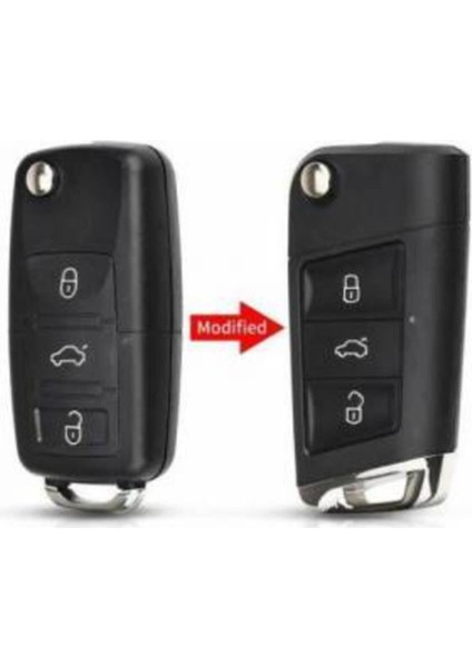 Volkswagen Vw Golf Polo Jetta Bora Passat Transporter Logolu Dönüşüm Çevirici Anahtar Kumanda Kabı