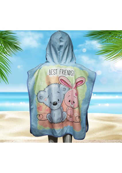 Best Friends Baskılı Çocuk Bornoz Panço & Çocuk Plaj Panço & Çocuk Plaj Havlu fiyatları