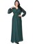 Büyük Beden Yeşil Renkli Uzun Şifon Elbise 1