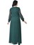 Büyük Beden Yeşil Renkli Uzun Şifon Elbise 5