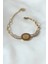 316L Çelik Gold Renk Tam Altın Modelli Zirkon Taşlı Kadın Bileklik BB5098 1