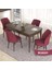 Concept Eva Serisi 80X132 Açılabilir Mdf Barok Ahşap Desen Mutfak Masa Takımı ve 4 Sandalye 1