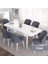 Concept Eva Serisi 80X132 Açılabilir Mdf Beyaz Mutfak Masa Takımı ve 6 Sandalye 2
