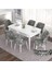 Concept Eva Serisi 80X132 Açılabilir Mdf Beyaz Mutfak Masa Takımı ve 6 Sandalye 1