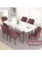 Concept Eva Serisi 80X132 Açılabilir Mdf Beyaz Masa Ceviz Ayak Mutfak Masa Takımı ve 6 Sandalye 2