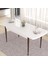 Concept Eva Serisi 80X132 Açılabilir Mdf Beyaz Masa Ceviz Ayak Mutfak Masa Takımı ve 6 Sandalye 4