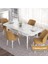 Concept Eva Serisi 80X132 Açılabilir Mdf Beyaz Mermer Desen Masa Mutfak Masa Takımı ve 4 Sandalye 2