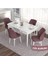 Concept Eva Serisi 80X132 Açılabilir Mdf Beyaz Mermer Desen Masa Mutfak Masa Takımı ve 4 Sandalye 1