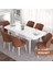 Concept Eva Serisi 80X132 Açılabilir Mdf Beyaz Mutfak Masa Takımı ve 6 Sandalye 1