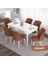 Concept Eva Serisi 80X132 Açılabilir Mdf Beyaz Mutfak Masa Takımı ve 6 Sandalye 2