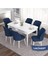 Concept Eva Serisi 80X132 Açılabilir Mdf Beyaz Mutfak Masa Takımı ve 6 Sandalye 1