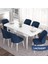 Concept Eva Serisi 80X132 Açılabilir Mdf Beyaz Mutfak Masa Takımı ve 6 Sandalye 2