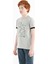 Gri Melanj Minimal Yazı Baskılı Standart Kalıp O Yaka Erkek Çocuk T-Shirt - 11132 5