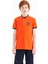 Portakal Yakası Renk Bloklu Baskı Detaylı Standart Kalıp Erkek Çocuk T-Shirt - 11111 1