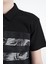 Siyah Baskı Detaylı Standart Kalıp Polo Yaka Erkek Çocuk T-Shirt - 11101 2