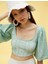 Korse Detaylı Çiçekli Crop Bluz 1