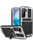 Samsung Galaxy S23 Gizli Kickstand Pc+Silikon+Metal Şok Geçirmez Vaka Su Geçirmez Toz Geçirmez Arka Kapak Temperlenmiş Cam Ekran Koruyucu (Yurt Dışından) 1