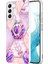 Samsung Galaxy S23 Için Elektrokaplama Birleştirme Mermer Desen Imd Kickstand Case Yumuşak Tpu Telefon Kapağı (Yurt Dışından) 1