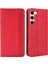 Samsung Galaxy S23 Için Retro Doku Telefon Kılıfı, Pu Deri Stand Cüzdan Cep Telefonu Kapağı (Yurt Dışından) 1