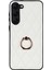 Samsung Galaxy S23 Telefon Kılıfı Pu Deri + Tpu Baskılı Rhombus Izgara Desen Arka Kapak Ring Kickstand (Yurt Dışından) 2