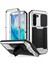 Samsung Galaxy S23 Pc+Silikon+Metal Telefon Geri Kılıf Slayt Kamera Kamera Tasarımı Temperli Cam Ekran Koruyucu (Yurt Dışından) 1