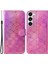 Samsung Galaxy S23 Göz Kamaştırıcı Çiçek Desen Telefon Kapağı Anti-Çizgi Pu Deri Deri Manyetik Cüzdan Stand Telefon Kabuğu Kayış (Yurt Dışından) 1
