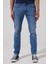 Luke Slim Fit Dar Kesim Normal Bel Mavi Esnek Jean Kot Pantolon 1