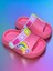 Çocuk Pembe Renk Figürlü Önü Açık Kaydırmaz Sandalet Crocs Terlik 2