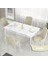 Concept Lav Serisi Sabit 80X130 Beyaz Mermer Desen Mutfak Masası Takımı 4 Sandalye Gold Halkalı 1