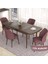Concept Eva Serisi 80X132 Açılabilir Mdf Barok Ahşap Desen Mutfak Masa Takımı ve 4 Sandalye 2
