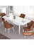 Concept Eva Serisi 80X132 Açılabilir Mdf Beyaz Mutfak Masa Takımı ve 4 Sandalye 1